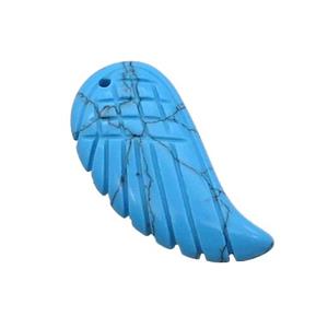 Synthetic Turquoise Angel Wings Pendant Blue, approx 17-35mm [GM20059-L]