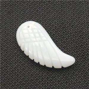 White Jade Angel Wings Pendant, approx 15-30mm [GM20069-S]