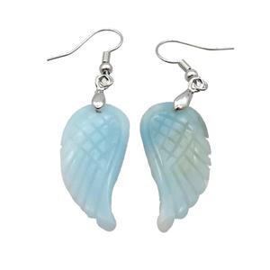 Blue Amazonite Angel Wings Hook Earring, approx 15-30mm [GM20076]