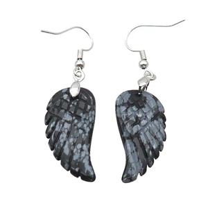 Natural Snowflake Angel Wings Hook Earring, approx 15-30mm [GM20094]