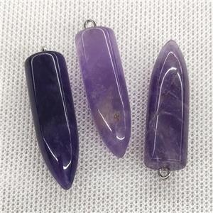 Natural Purple Amethyst Bullet Pendant, approx 10-40mm [GM20127]