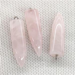 Natural Pink Rose Quartz Bullet Pendant, approx 10-40mm [GM20128]