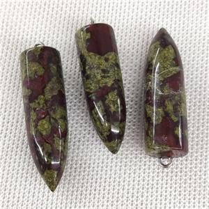 Natural Dragon Bloodstone Bullet Pendant, approx 10-40mm [GM20134]