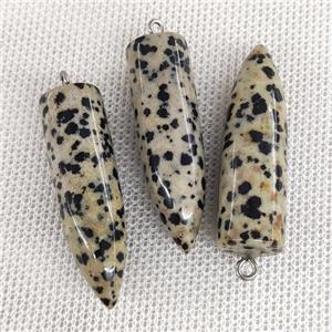 Natural Black Dalmatian Jasper Bullet Pendant, approx 10-40mm [GM20135]