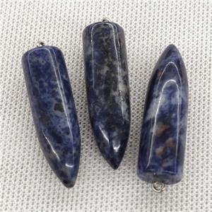 Natural Blue Sodalite Bullet Pendant, approx 10-40mm [GM20136]