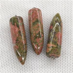Natural Unakite Bullet Pendant, approx 10-40mm [GM20137]