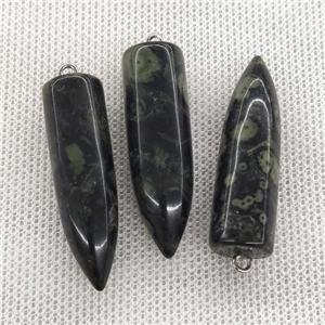 Natural Kambaba Jasper Bullet Pendant Green, approx 10-40mm [GM20138]