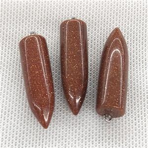 Gold Spot Sandstone Bullet Pendant, approx 10-40mm [GM20141]