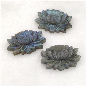Natural Labradorite Lotus Pendant Carved, approx 22-35mm [GM20147]
