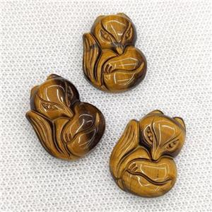 Natural Tiger Eye Fox Pendant Carved, approx 22-29mm [GM20171]