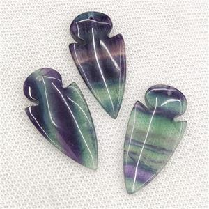 Natural Fluorite Arrowhead Pendant Multicolor, approx 23-47mm [GM20180]
