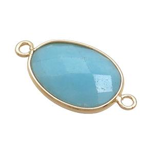 Blue Amazonite Teardrop Connector Gold Plated, approx 17-23mm [GM20195]