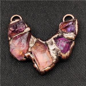 Fluorite Pendant Antique Red 2loops, approx 15mm, 30-60mm [GM20303]