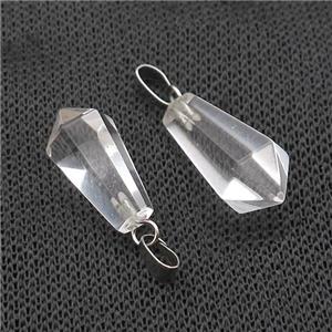 Clear Crystal Quartz Teardrop Pendant, approx 13-23mm [GM20348]