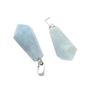 Natural Blue Aquamarine Teardrop Pendant, approx 13-23mm [GM20349]
