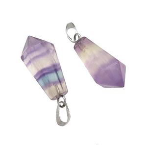 Natural Fluorite Teardrop Pendant Multicolor, approx 13-23mm [GM20351]