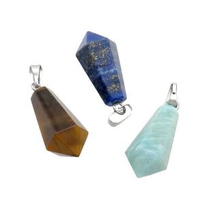 Natural Gemstone Teardrop Pendant Mixed, approx 13-23mm [GM20354]