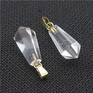 Clear Crystal Quartz Teardrop Pendant, approx 13-23mm [GM20355]