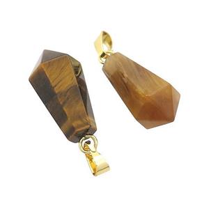 Natural Tiger Eye Stone Teardrop Pendant Yellow, approx 13-23mm [GM20357]