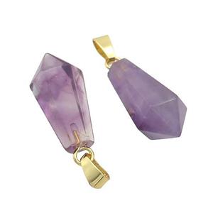 Natural Purple Fluorite Teardrop Pendant, approx 13-23mm [GM20358]