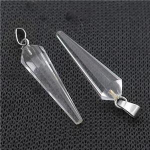 Clear Crystal Quartz Pendulum Pendant, approx 8-30mm [GM20363]