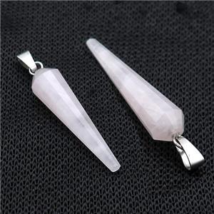 Pink Rose Quartz Pendulum Pendant, approx 8-30mm [GM20364]