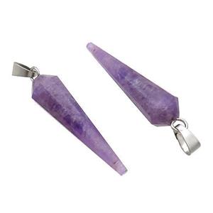 Natural Purple Amethyst Pendulum Pendant, approx 8-30mm [GM20366]