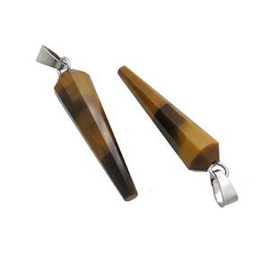Natural Tiger Eye Stone Pendulum Pendant Yellow, approx 8-30mm [GM20368]