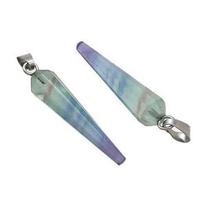 Natural Fluorite Pendulum Pendant Multicolor, approx 8-30mm [GM20369]