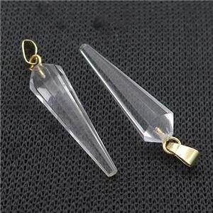 Clear Crystal Quartz Pendulum Pendant, approx 8-30mm [GM20371]