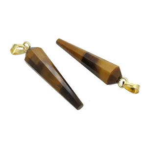 Natural Tiger Eye Stone Pendulum Pendant Yellow, approx 8-30mm [GM20375]