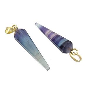 Natural Fluorite Pendulum Pendant Multicolor, approx 8-30mm [GM20376]