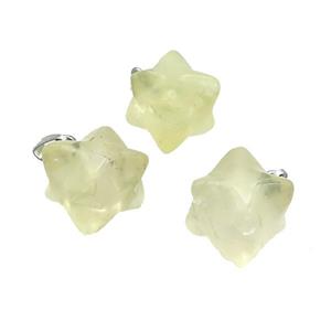 Natural Lemon Quartz Merkaba Star Cube Pendant, approx 15mm [GM20380]