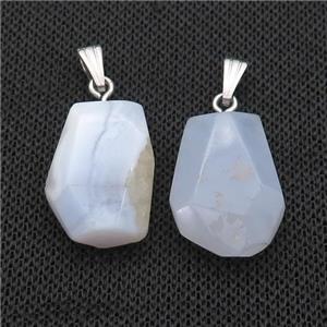 Natural Blue Lace Agate Pendant Freeform, approx 15-25mm [GM20393]