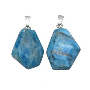Natural Blue Apatite Slice Pendant Freeform, approx 15-25mm [GM20397]