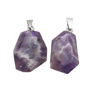Natural Dogtooth Amethyst Slice Pendant Freeform Purple, approx 15-25mm [GM20398]