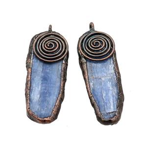 Natural Blue Kyanite Pendant Freeform Antique Red, approx 15-40mm [GM20400]