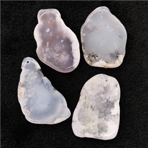 Lt.blue Chalcedony Slice Pendant Freeform, approx 20-60mm [GM20420]