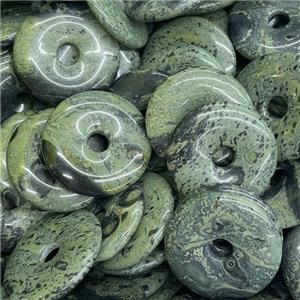 Natural Kambaba Jasper Donut Pendant Green, approx 40mm [GM20461]