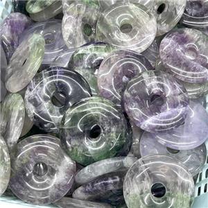 Natural Fluorite Donut Pendant Multicolor, approx 40mm [GM20465]