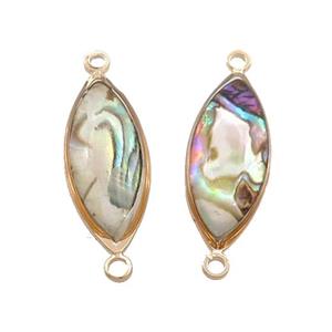Abalone Shell Horse-eye Connector Gold Plated, approx 8-20mm [GM20477]
