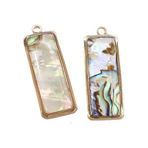 Abalone Shell Rectangle Pendant Gold Plated, approx 9-24mm [GM20481]