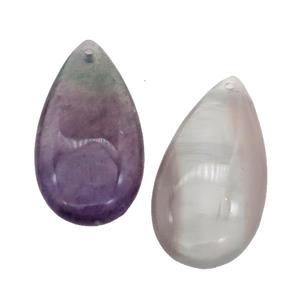 Natural Fluorite Teardrop Pendant Multicolor, approx 20-40mm [GM20499]