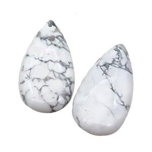 White Howlite Turquoise Teardrop Pendant, approx 20-40mm [GM20503]