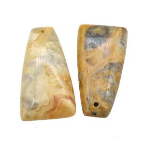 Natural Yellow Crazy Lace Agate Trapeziform Pendant, approx 10-40mm [GM20552]
