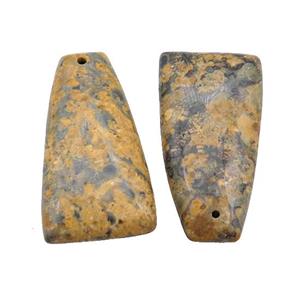 Natural Yellow LeopardSkin Jasper Trapeziform Pendant, approx 10-40mm [GM20553]