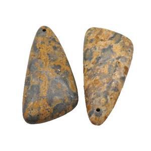Natural Yellow LeopardSkin Jasper Triangle Pendant, approx 20-40mm [GM20559]