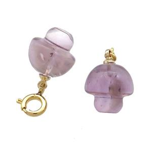 Natural Amethyst Mushroom Pendant Purple , approx 11.5-12mm [GM20599]