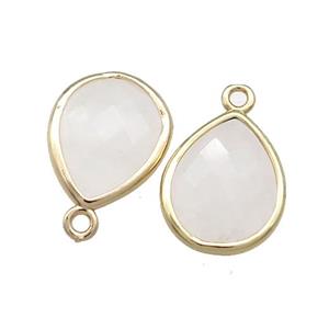Natural Clear Quartz Teardrop Pendant Gold Plated, approx 13-15mm [GM20620]