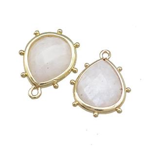 White Moonstone Teardrop Pendant Spike Gold Plated, approx 13-16mm [GM20651]